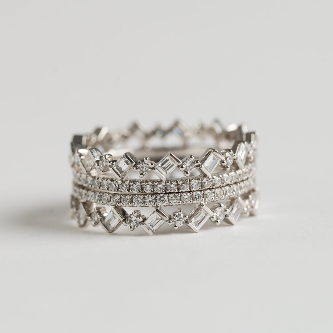 Fancy Round and Baguette Cut Diamond ring set – AMPM Luxury Goods
